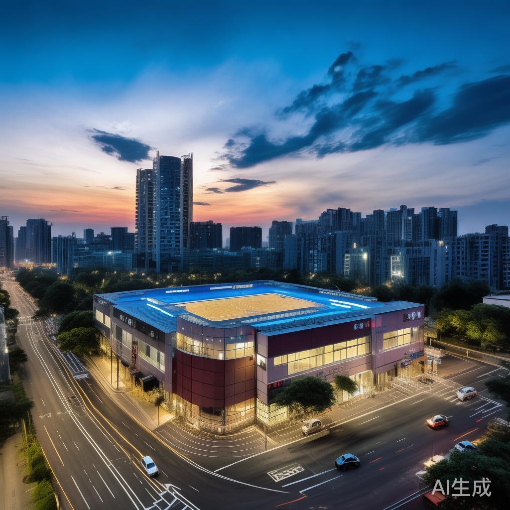 江华智博体育馆位于市中心繁华区域，具体位置在市区的